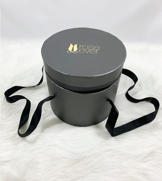 Preserved roses Hatbox (black) with Lcd screen