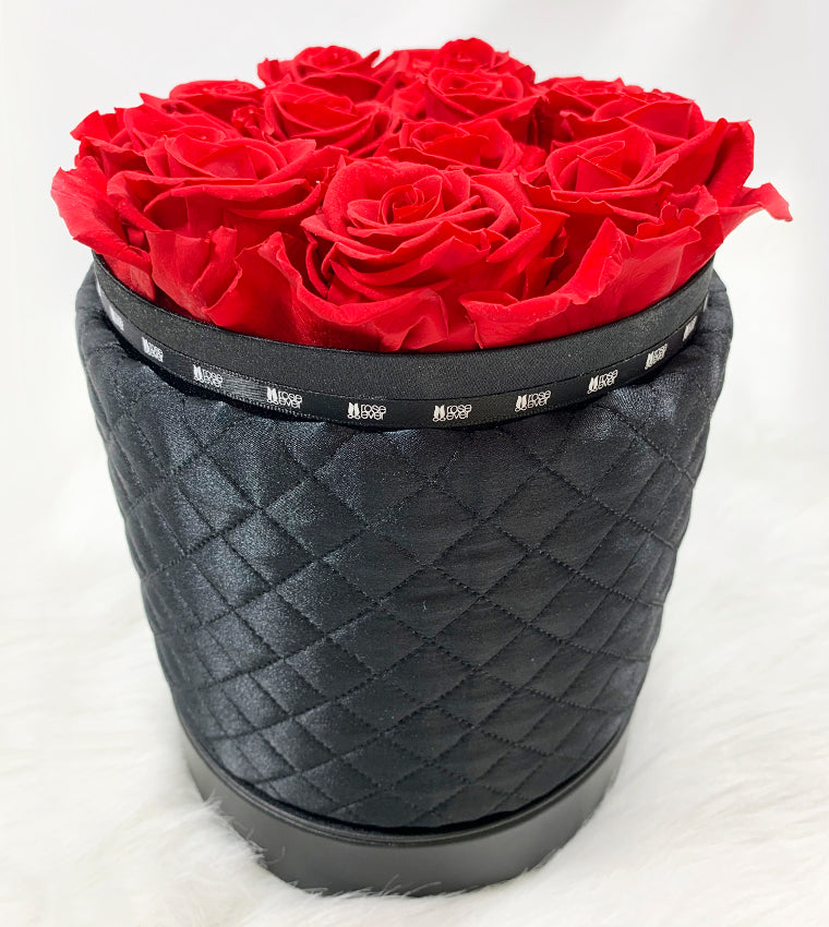 Fabric quilted fancy hatbox medium