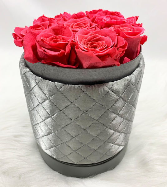 Fabric quilted hatbox small